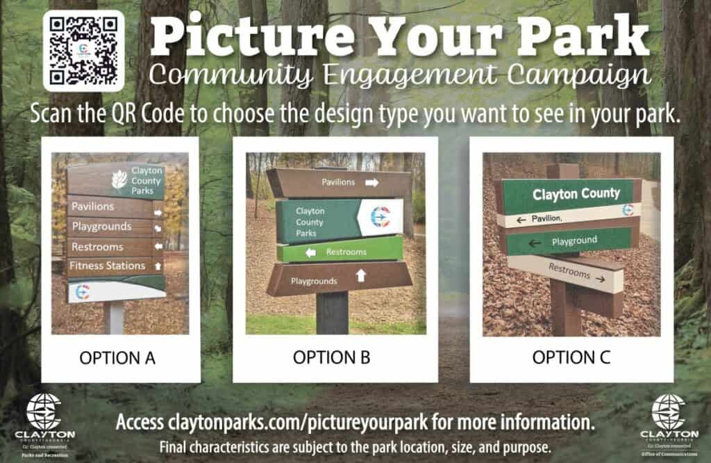 Picture Your Park Community Engagement Campaign Pocket Park Sign Design